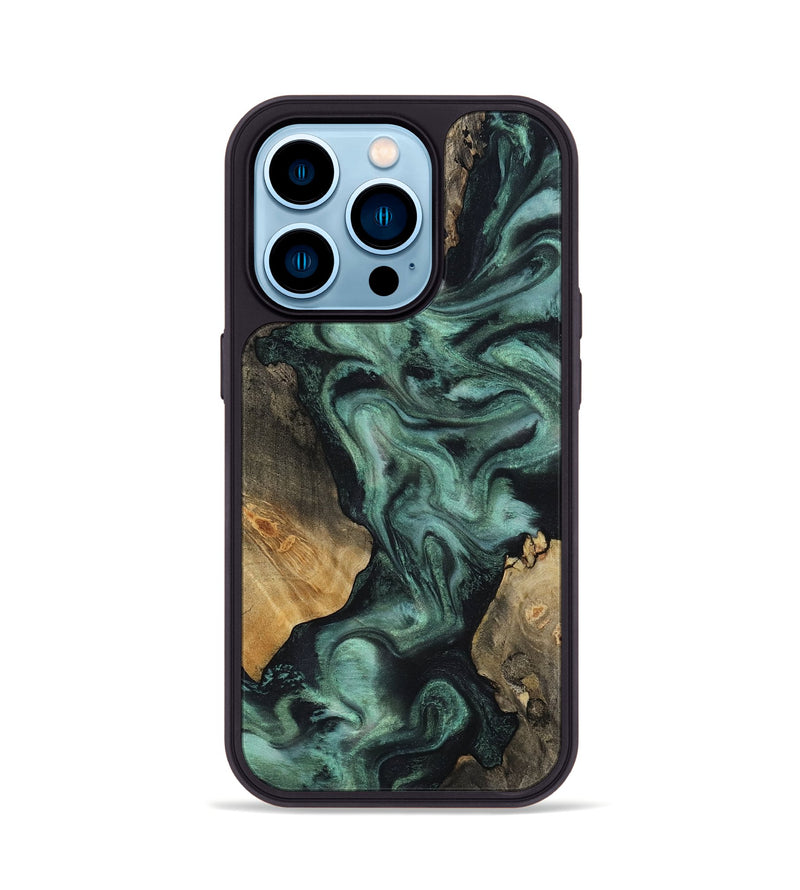 iPhone 14 Pro Wood Phone Case - Hailey (Green, 818549)