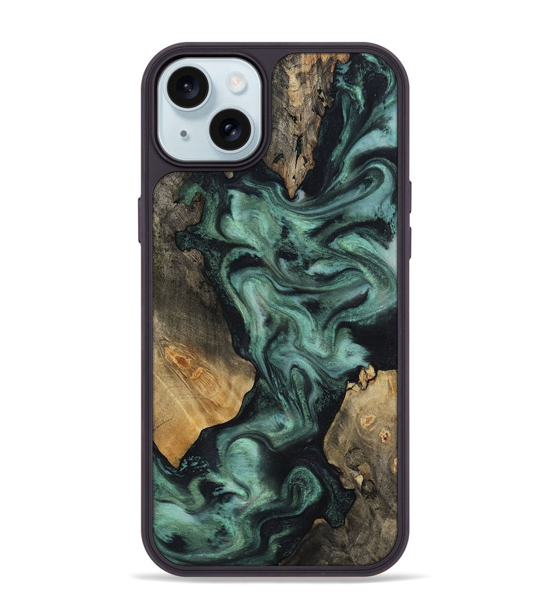 iPhone 15 Plus Wood Phone Case - Hailey (Green, 818549)