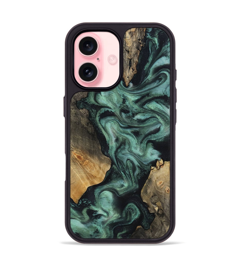 iPhone 16 Wood Phone Case - Hailey (Green, 818549)