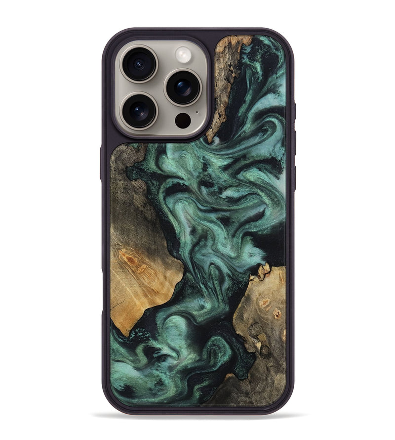 iPhone 16 Pro Max Wood Phone Case - Hailey (Green, 818549)