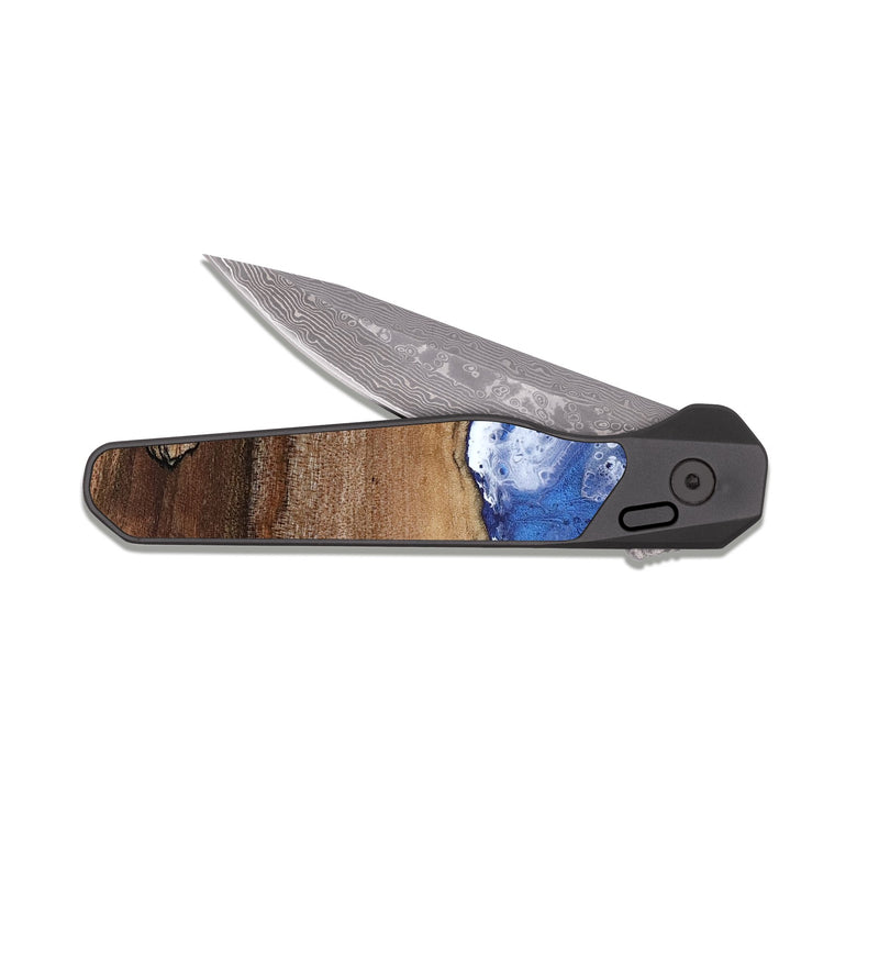 EDC Dark Damascus Wood Pocket Knife - Jamaal (Coastal, 818550)