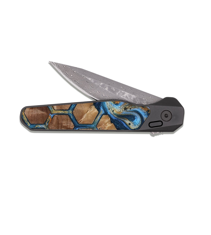 EDC Dark Damascus Wood Pocket Knife - Boden (Pattern, 818567)