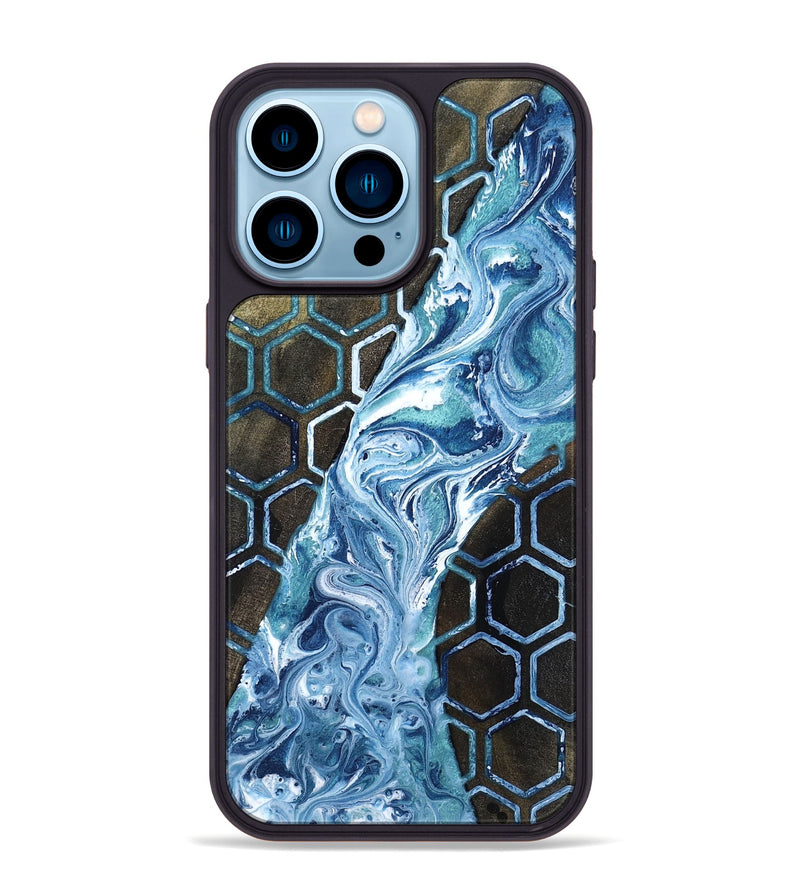 iPhone 14 Pro Max Wood Phone Case - Pink (Pattern, 818569)