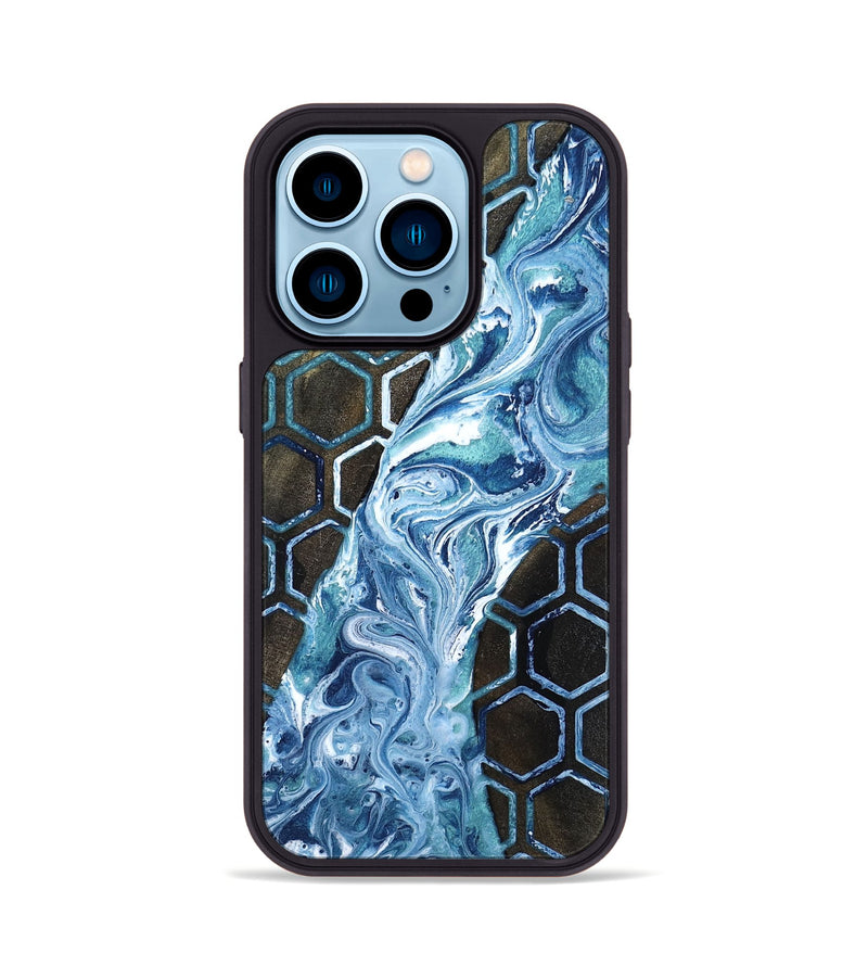 iPhone 14 Pro Wood Phone Case - Pink (Pattern, 818569)