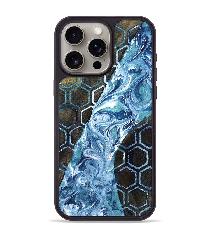 iPhone 15 Pro Max Wood Phone Case - Pink (Pattern, 818569)