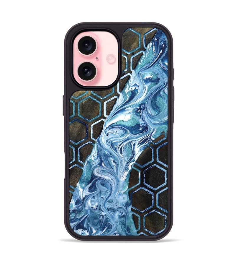 iPhone 16 Wood Phone Case - Pink (Pattern, 818569)