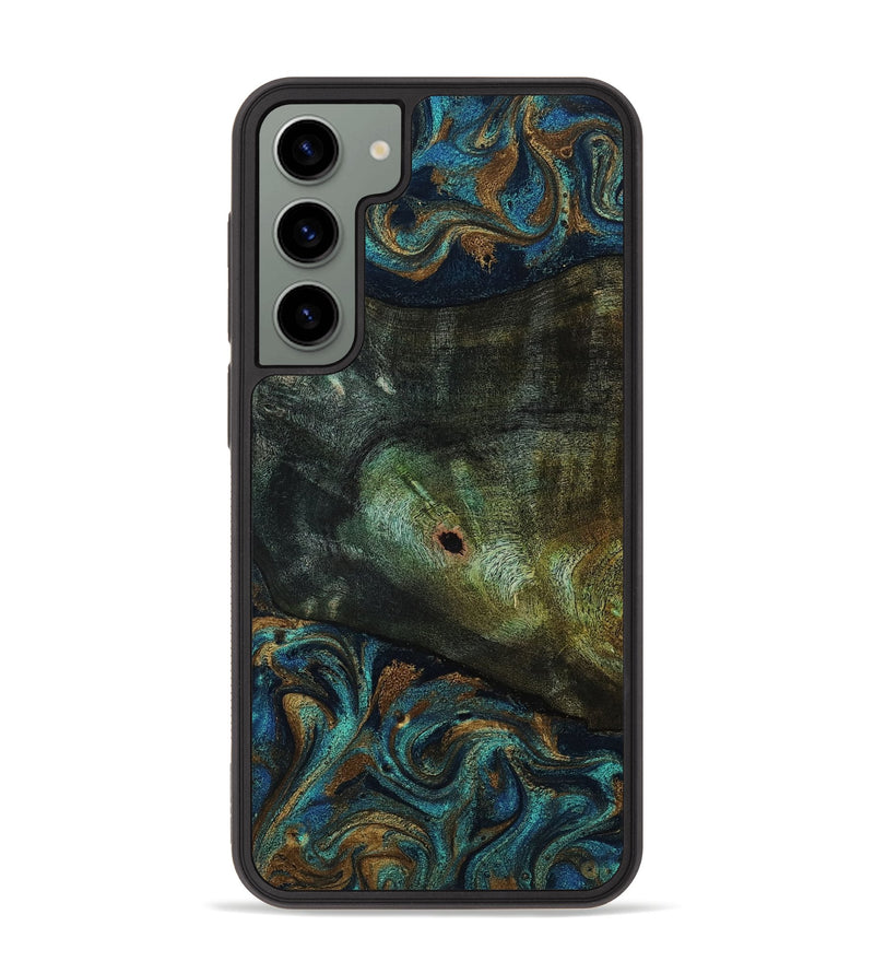 Galaxy S23 Plus Wood Phone Case - Odessa (Teal & Gold, 818594)