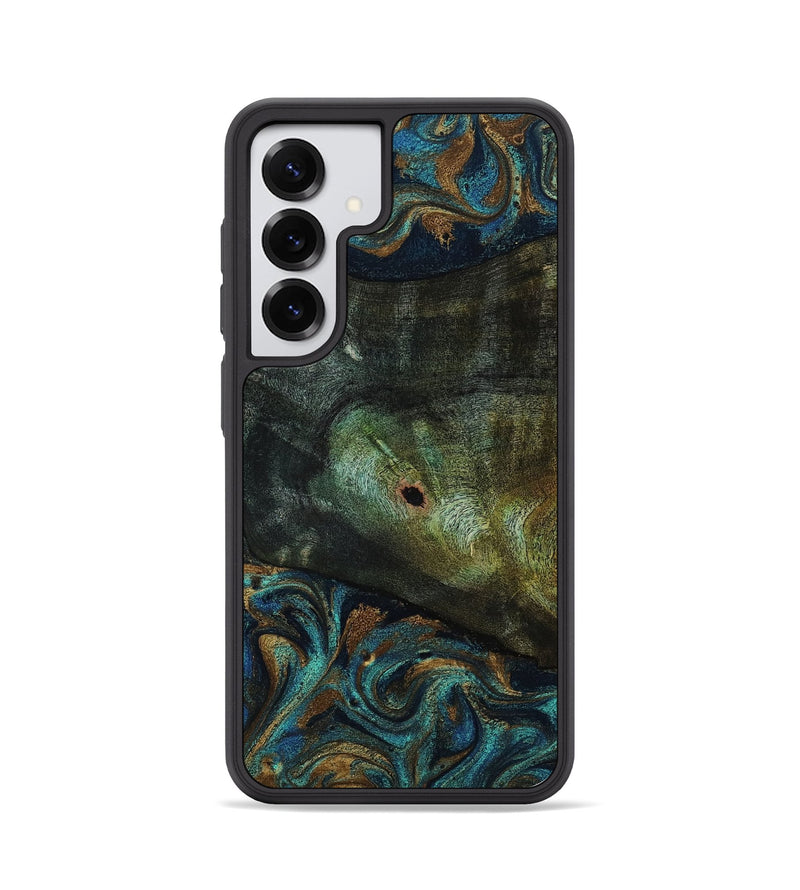 Galaxy S25 Wood Phone Case - Odessa (Teal & Gold, 818594)