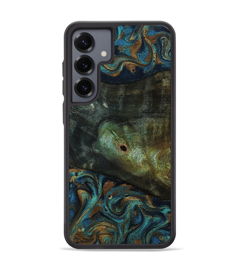 Galaxy S25 Plus Wood Phone Case - Odessa (Teal & Gold, 818594)