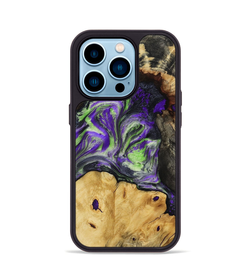 iPhone 14 Pro Wood Phone Case - Reba (Purple, 818595)