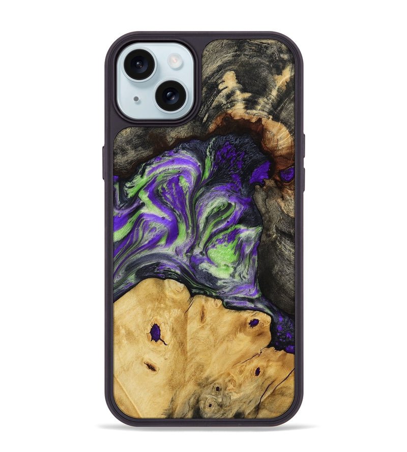 iPhone 15 Plus Wood Phone Case - Reba (Purple, 818595)