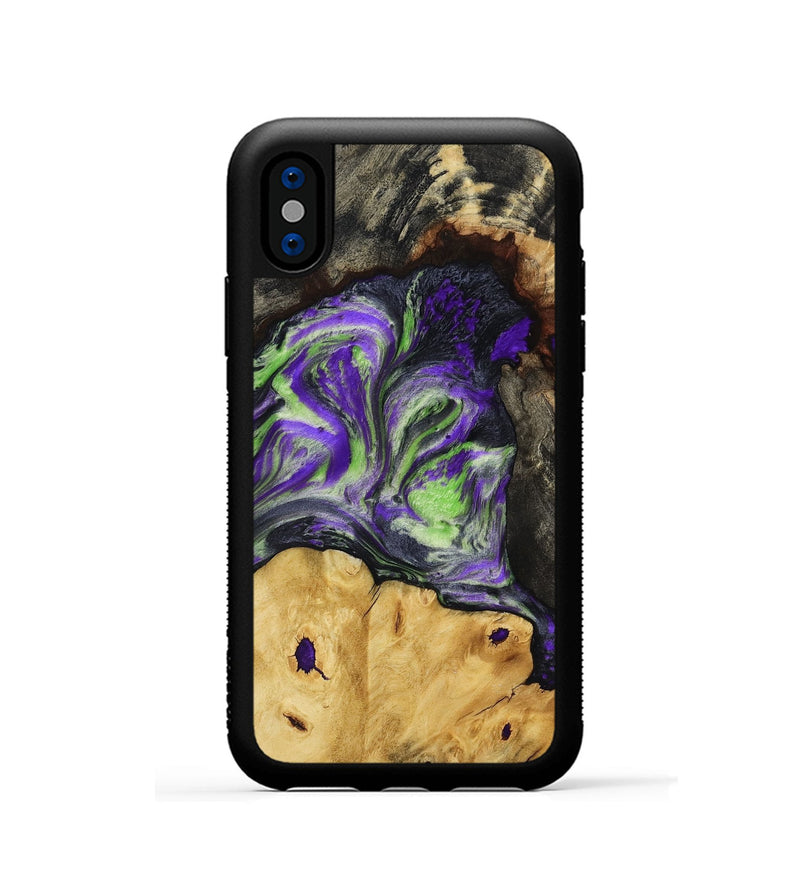 iPhone Xs Wood Phone Case - Reba (Purple, 818595)