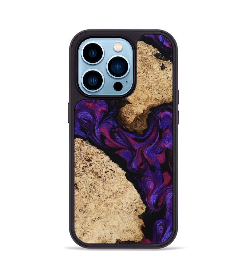 iPhone 14 Pro Wood Phone Case - Gia (Purple, 818598)