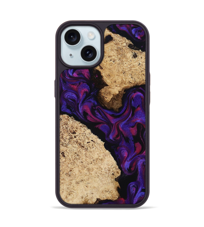 iPhone 15 Wood Phone Case - Gia (Purple, 818598)