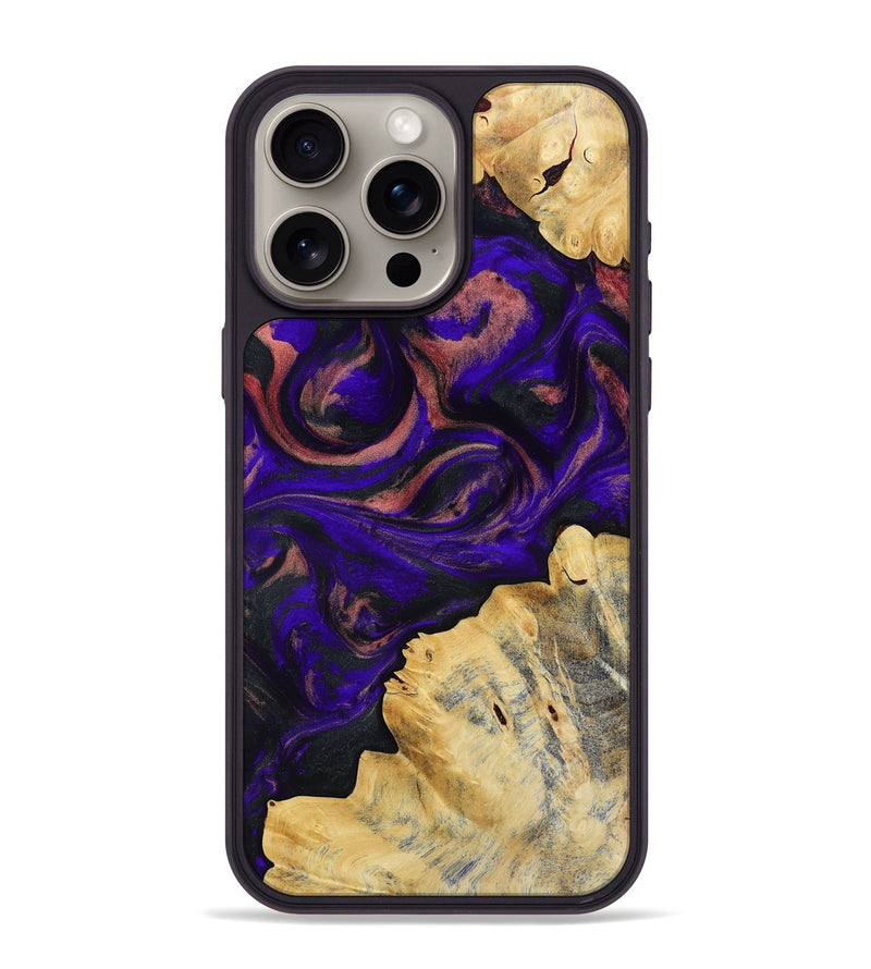 iPhone 15 Pro Max Wood Phone Case - Nat (Purple, 818600)