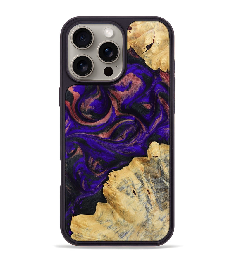 iPhone 16 Pro Max Wood Phone Case - Nat (Purple, 818600)