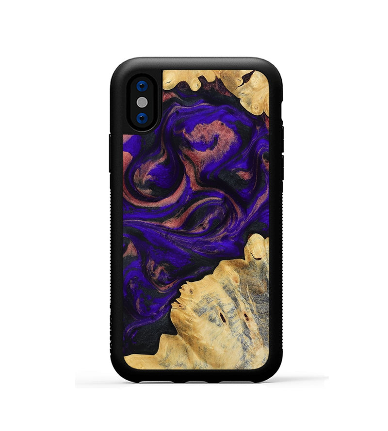 iPhone Xs Wood Phone Case - Nat (Purple, 818600)