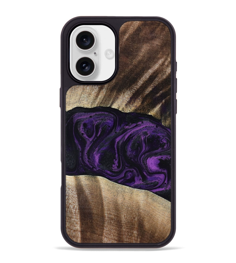iPhone 16 Plus Wood Phone Case - Brook (Purple, 818601)