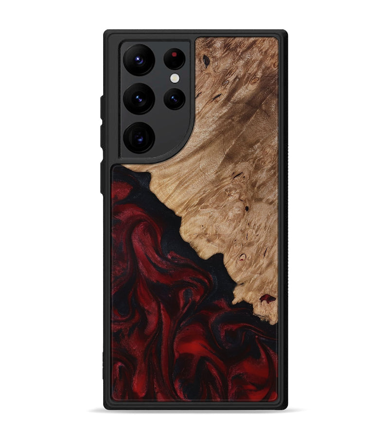 Galaxy S22 Ultra Wood Phone Case - Elton (Red, 818603)