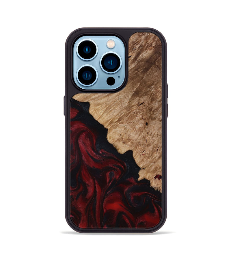 iPhone 14 Pro Wood Phone Case - Elton (Red, 818603)
