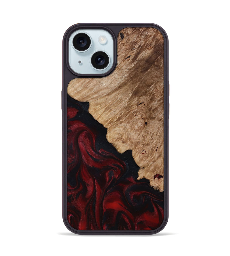 iPhone 15 Wood Phone Case - Elton (Red, 818603)