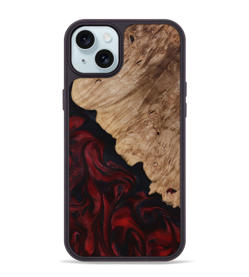 iPhone 15 Plus Wood Phone Case - Elton (Red, 818603)