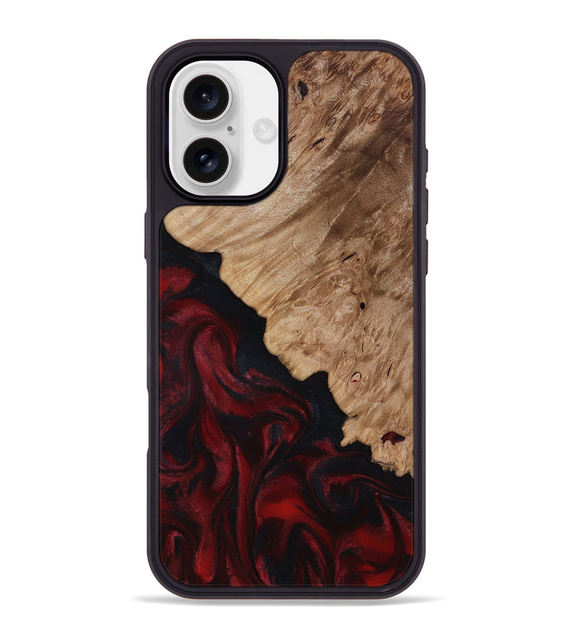 iPhone 16 Plus Wood Phone Case - Elton (Red, 818603)