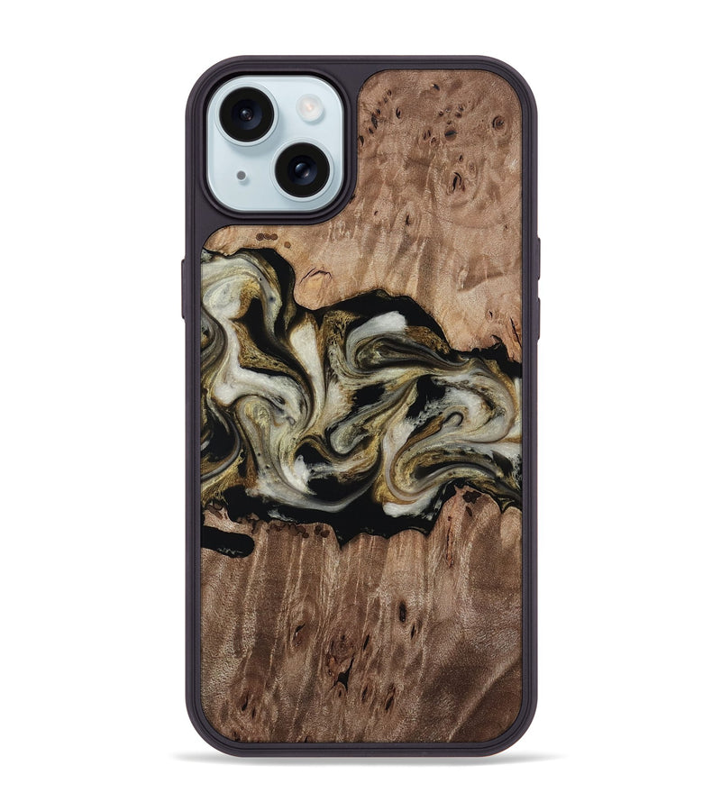 iPhone 15 Plus Wood Phone Case - Zora (Black & White, 818604)