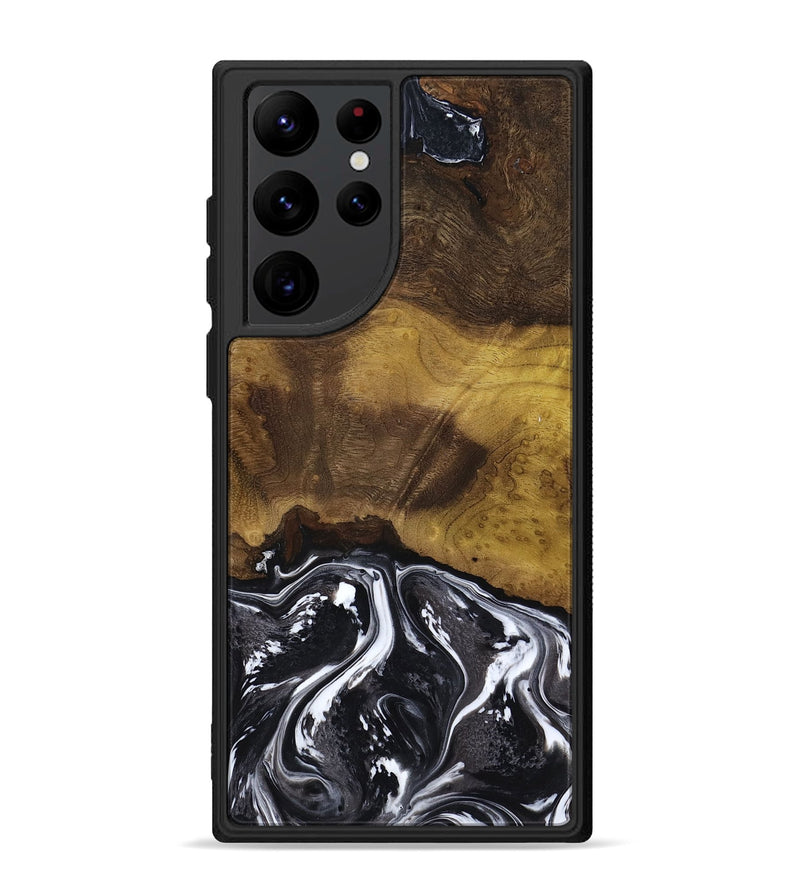 Galaxy S22 Ultra Wood Phone Case - Fabian (Black & White, 818606)