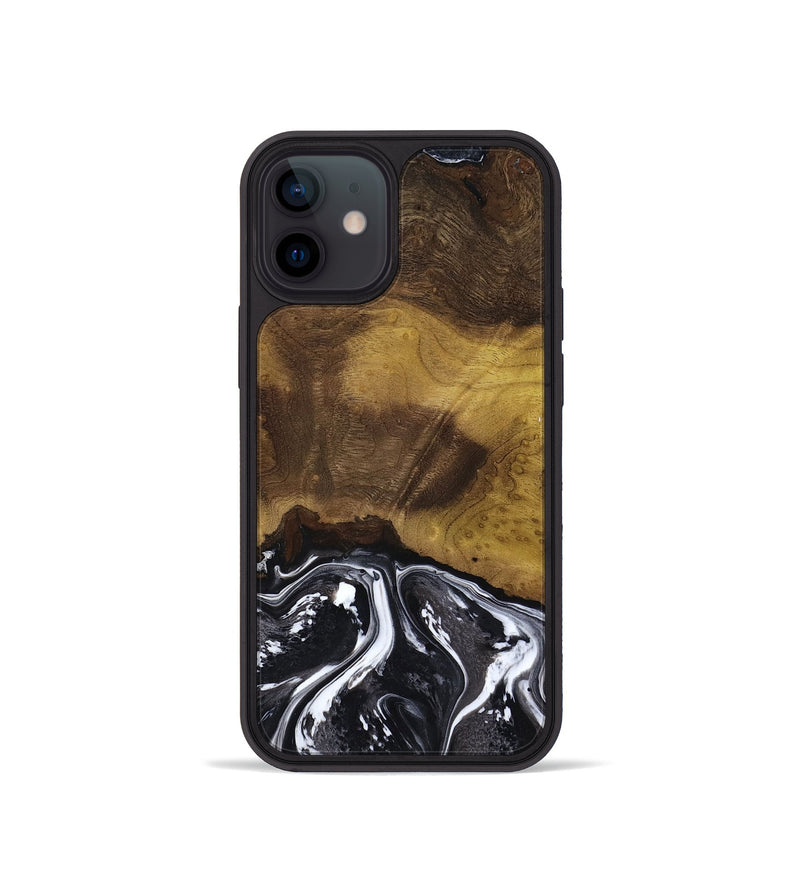 iPhone 12 mini Wood Phone Case - Fabian (Black & White, 818606)