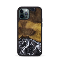 iPhone 12 Pro Wood Phone Case - Fabian (Black & White, 818606)
