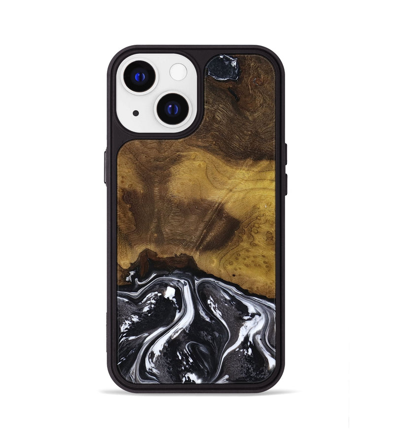 iPhone 13 Wood Phone Case - Fabian (Black & White, 818606)