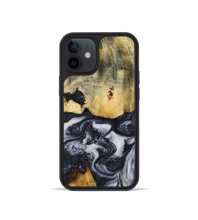 iPhone 12 mini Wood Phone Case - Neva (Black & White, 818607)