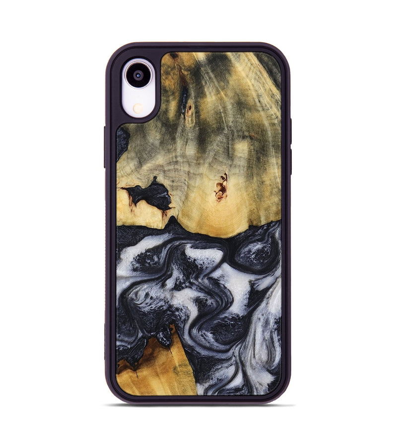 iPhone Xr Wood Phone Case - Neva (Black & White, 818607)
