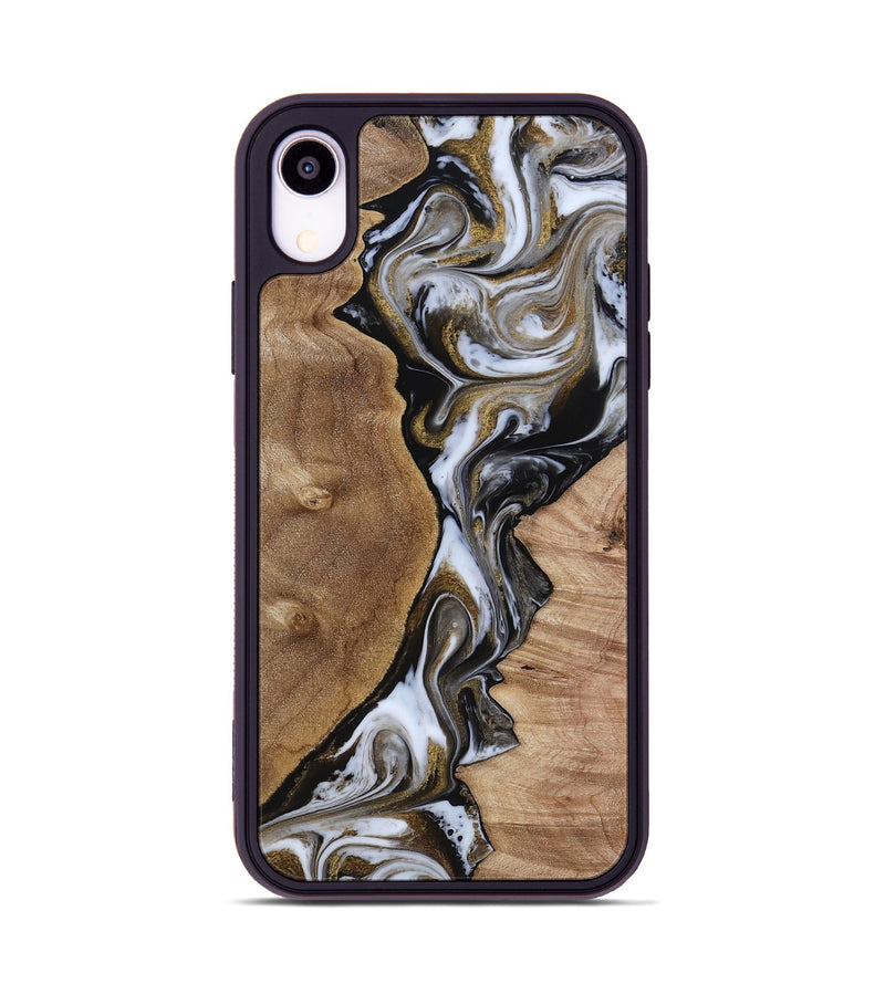 iPhone Xr Wood Phone Case - Isaias (Black & White, 818608)
