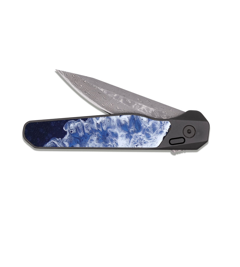 EDC Dark Damascus Wood Pocket Knife - Luvenia (Coastal, 818626)