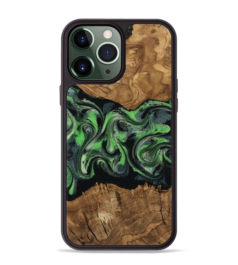 iPhone 13 Pro Max Wood Phone Case - Laraine (Ancient Olive, 818636)