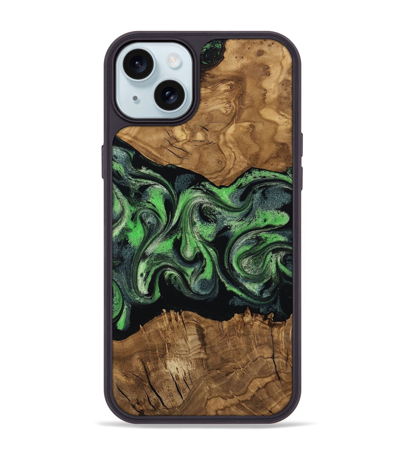 iPhone 15 Plus Wood Phone Case - Laraine (Ancient Olive, 818636)