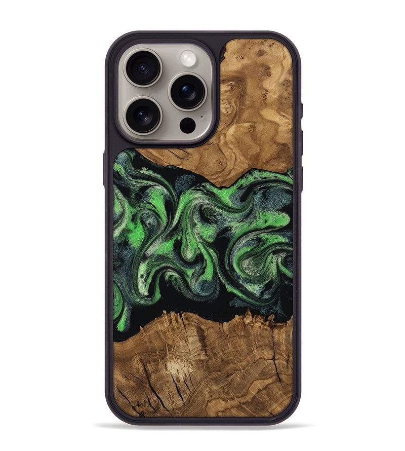 iPhone 15 Pro Max Wood Phone Case - Laraine (Ancient Olive, 818636)