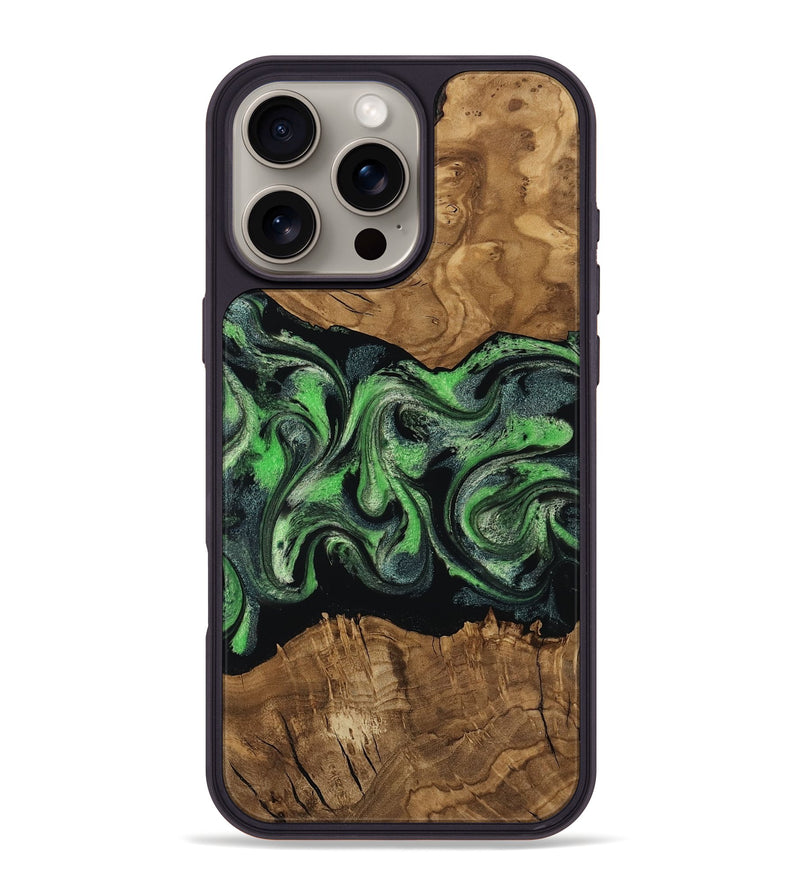 iPhone 16 Pro Max Wood Phone Case - Laraine (Ancient Olive, 818636)