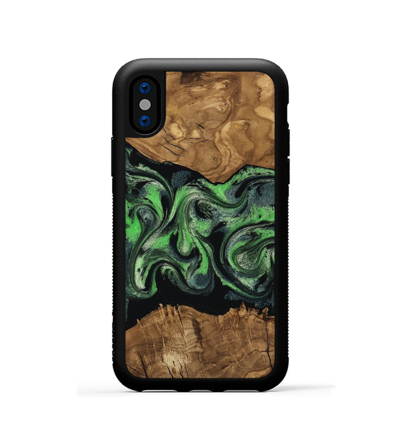iPhone Xs Wood Phone Case - Laraine (Ancient Olive, 818636)