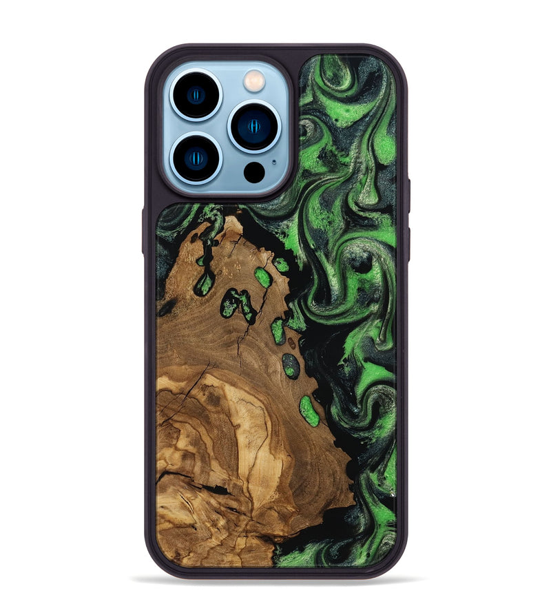 iPhone 14 Pro Max Wood Phone Case - Harlan (Ancient Olive, 818640)