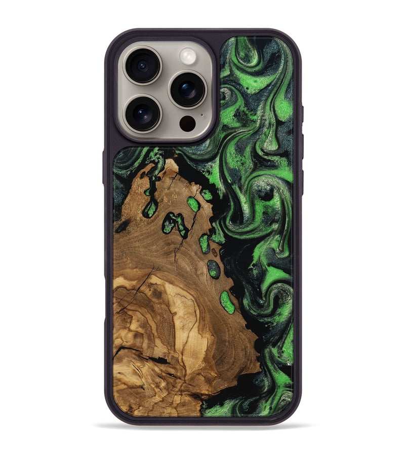 iPhone 16 Pro Max Wood Phone Case - Harlan (Ancient Olive, 818640)