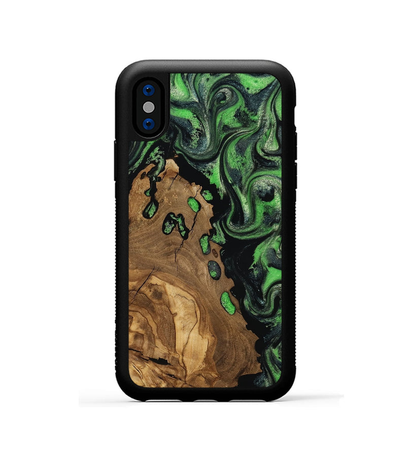 iPhone Xs Wood Phone Case - Harlan (Ancient Olive, 818640)