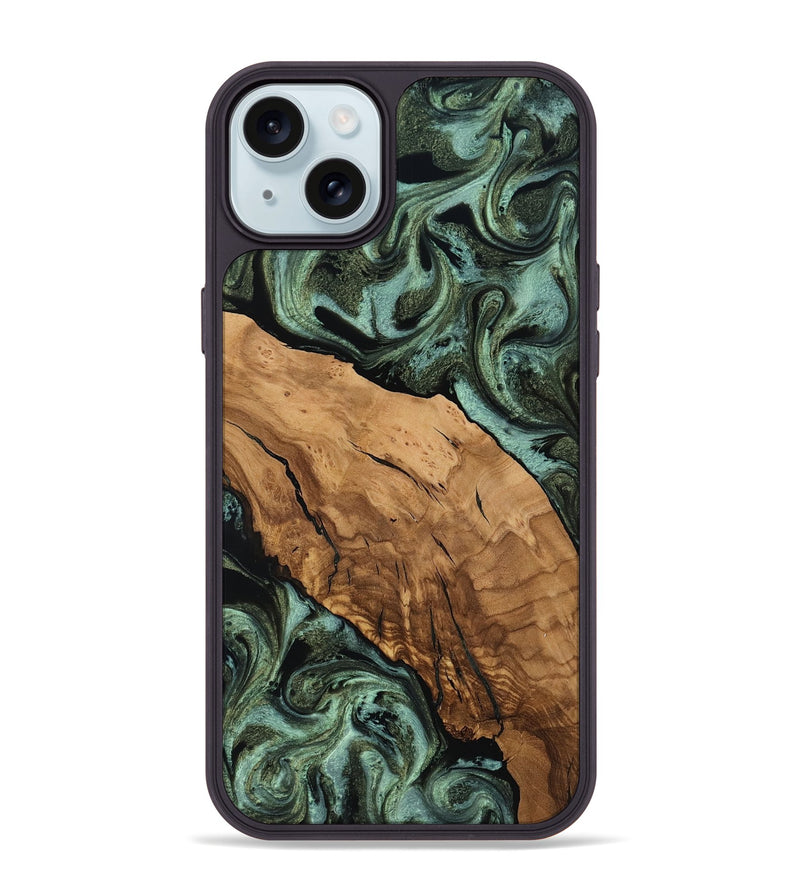 iPhone 15 Plus Wood Phone Case - Iyana (Ancient Olive, 818647)