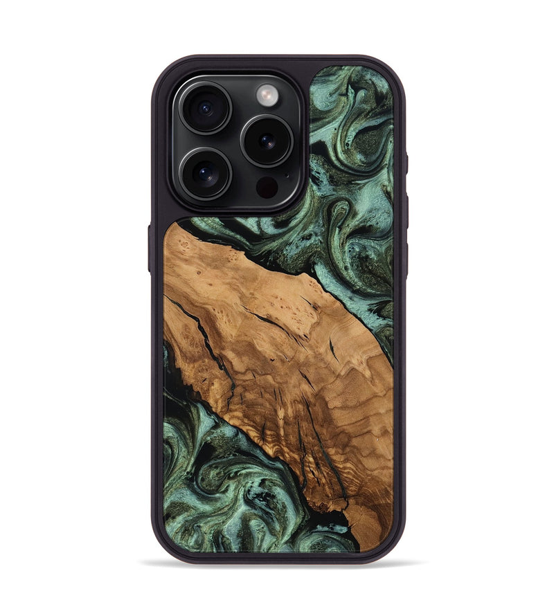 iPhone 15 Pro Wood Phone Case - Iyana (Ancient Olive, 818647)