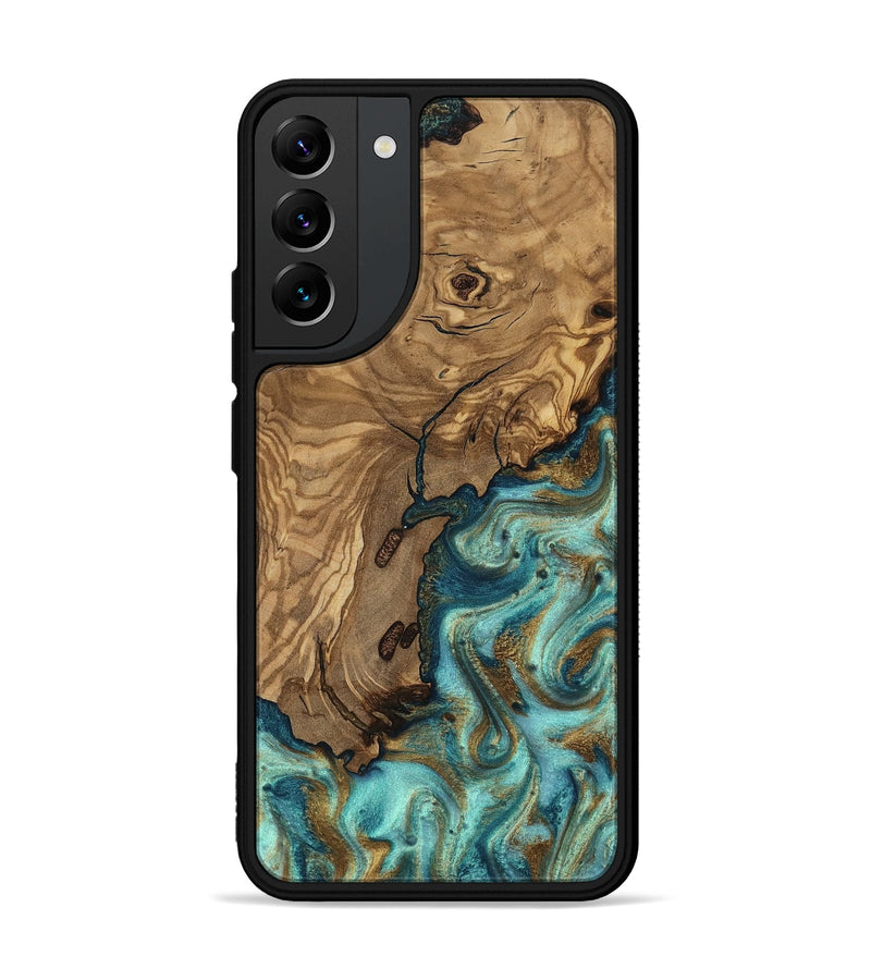 Galaxy S22 Plus Wood Phone Case - Erik (Teal & Gold, 818663)