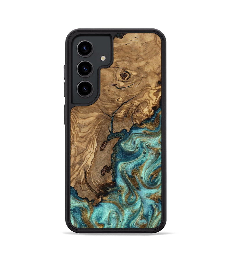 Galaxy S24 Wood Phone Case - Erik (Teal & Gold, 818663)