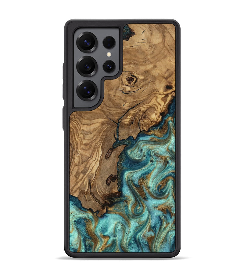 Galaxy S25 Ultra Wood Phone Case - Erik (Teal & Gold, 818663)