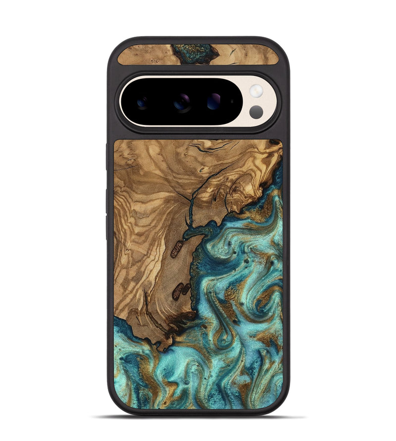 Pixel 10 Wood Phone Case - Erik (Teal & Gold, 818663)